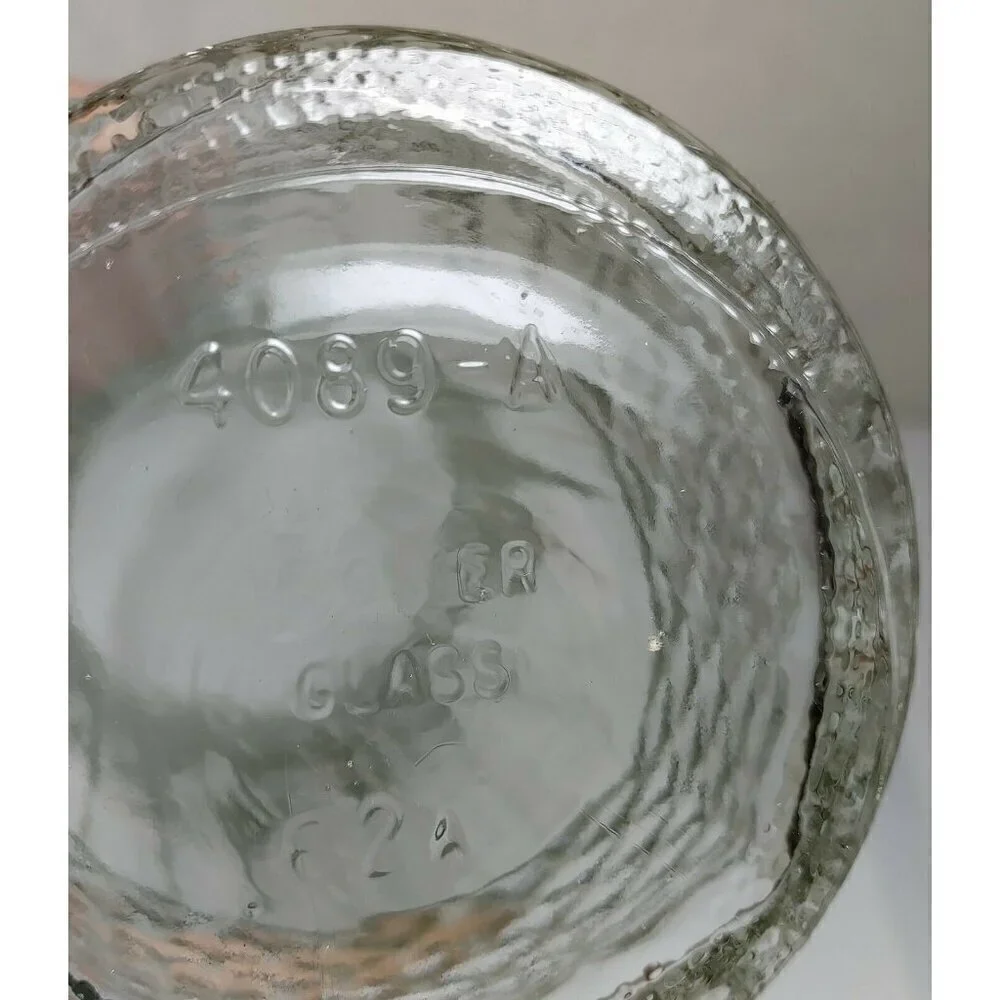 Vintage Clear Hoosier Glass Round Shaped Mid Century Diamond Decorative Vases